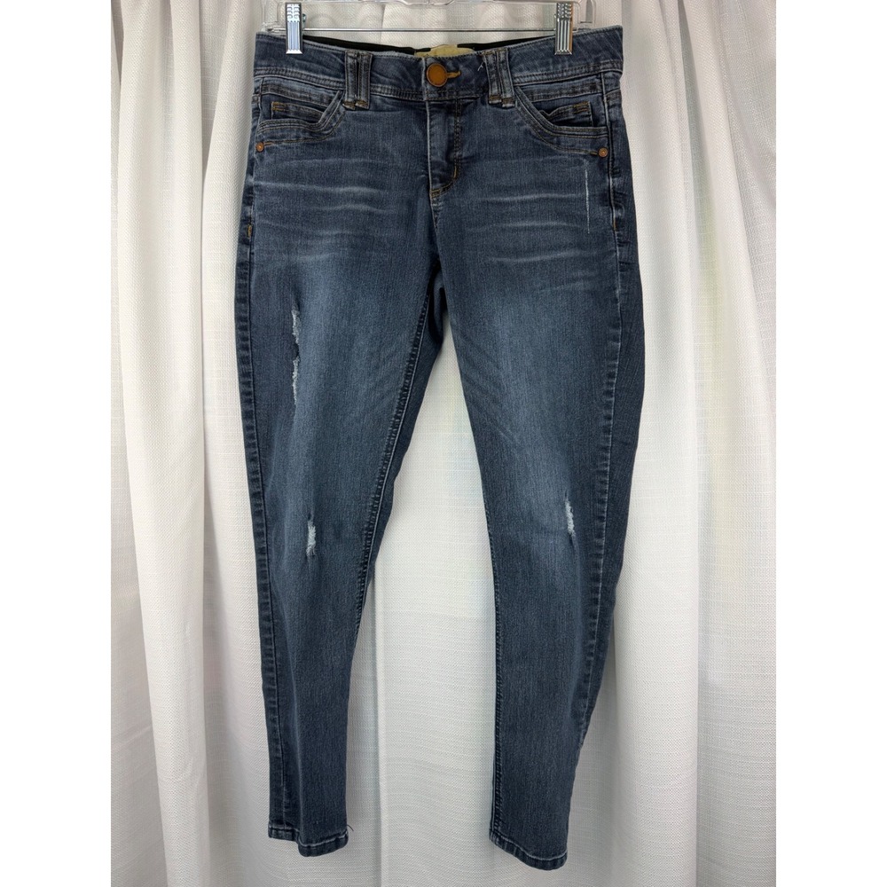 Democracy Ab Technology Womens Size 6 Dark Wash Distressed Skinny Jeans 31 x 27